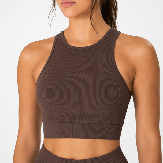 High-Neck Built-In Bra Top