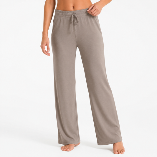Ribbed Wide-Leg Joggers