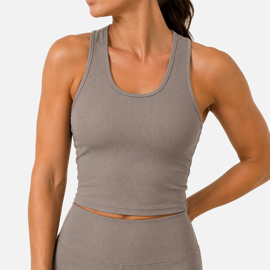 Ribbed Scoop-Neck Muscle Tank